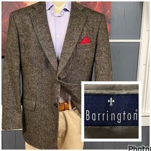 Vintage Barrington Donegal Tweed Blazer Mens 44R Classic Fit Wool Speckled Brown